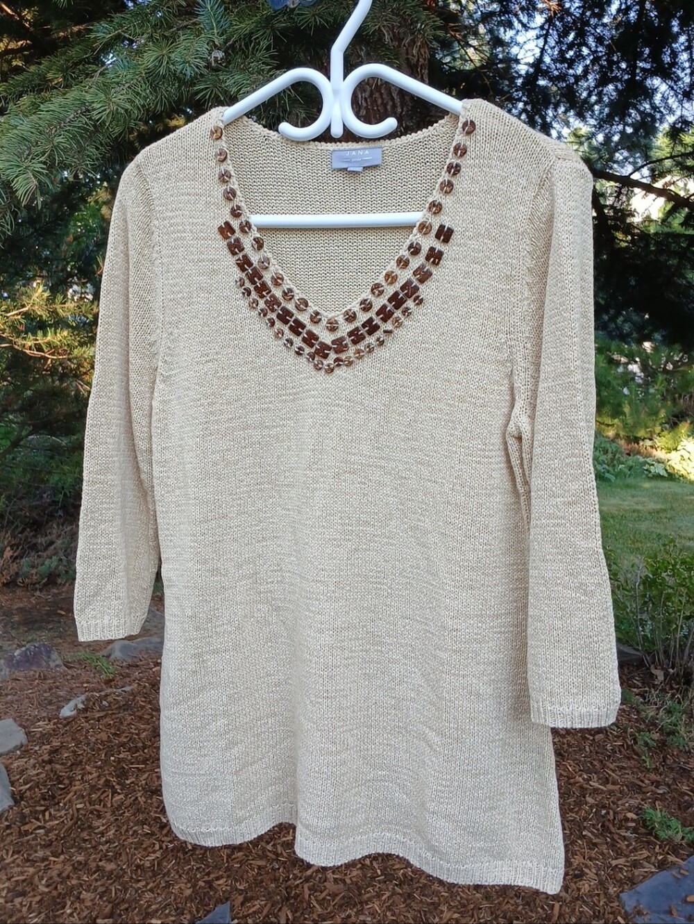 Jana Petite Beaded Knitted Sweater Large